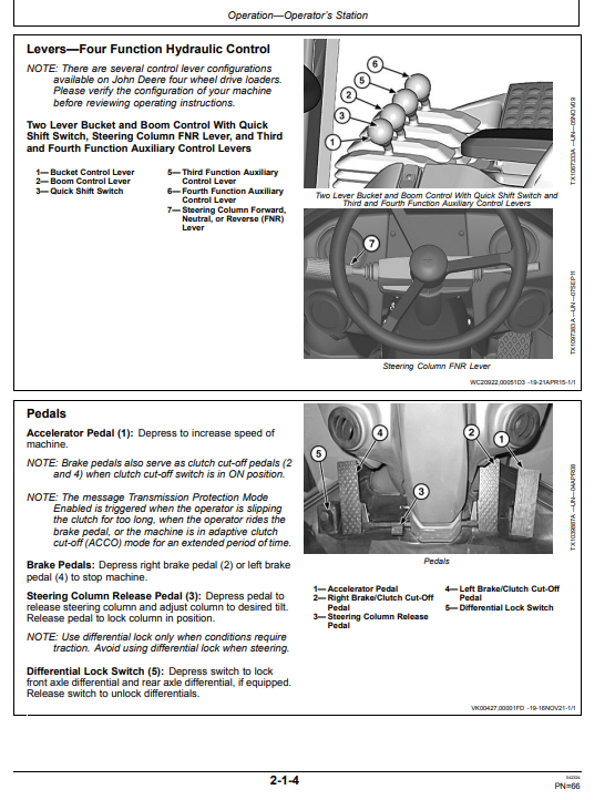 JOHN DEERE 624K-II 4WD LOADER OPERATOR MANUAL OMT387132X19