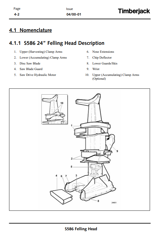 JOHN DEERE S586 STT DISC SAW FELLING HEAD OPERATOR MANUAL OMF295729