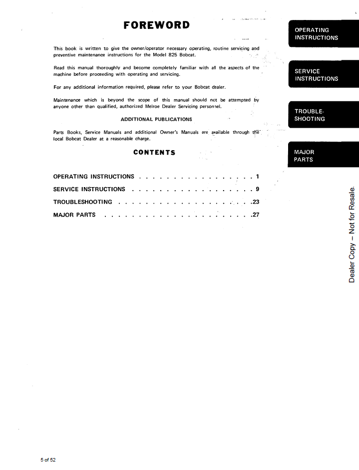 6549634 Bobcat 825 Loader Operating & Maintenance Guide PDF