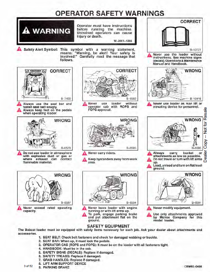 6549634 Bobcat 825 Loader Operator & Maintenance Manual PDF
