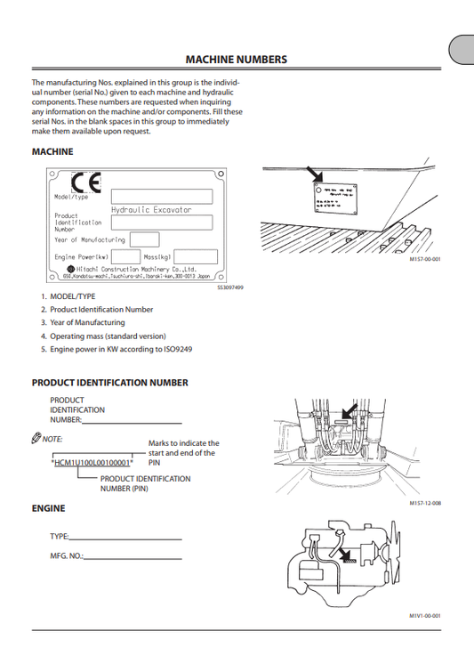 JOHN DEERE ZAXIS 225USLC-3, 225USRLC-3 HYDRAULIC EXCAVATOR OPERATOR MANUAL EM1U4EN12
