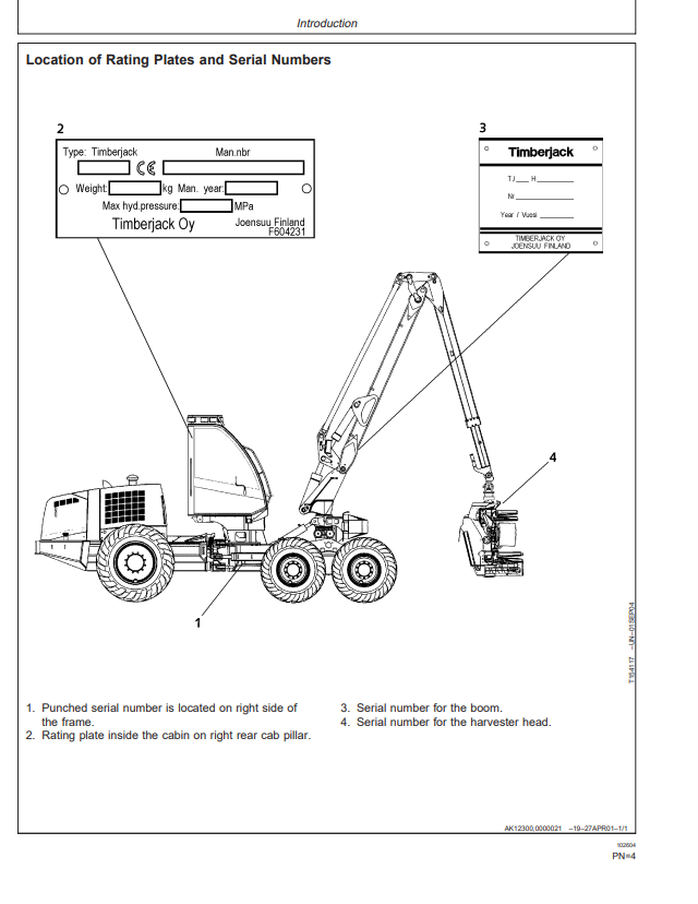 JOHN DEERE 1270D HARVESTER OPERATOR MANUAL OMF067012