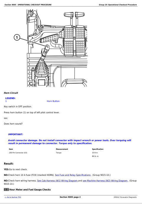 JOHN DEERE 245GLC IT4 EXCAVATOR DIAGNOSTIC OPERATION AND TEST MANUAL TM12660