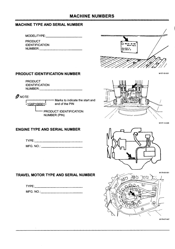 HITACHI ZAXIS 20, 200LC, 210H, 210LCH EXCAVATOR OPERATOR MANUAL EM1G611