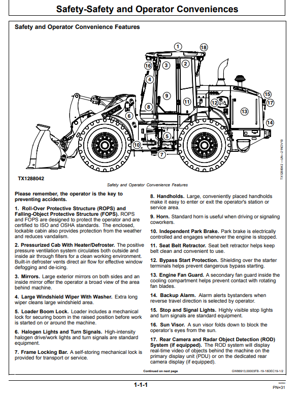 JOHN DEERE 444L 4WD LOADER OPERATOR MANUAL OMT426944X19