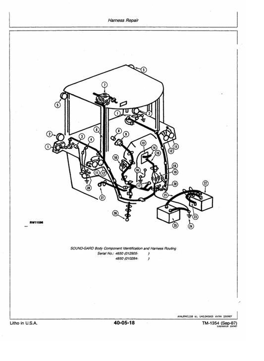 JOHN DEERE 4650 AND 4850 TRACTOR REPAIR TECHNICAL MANUAL TM1354