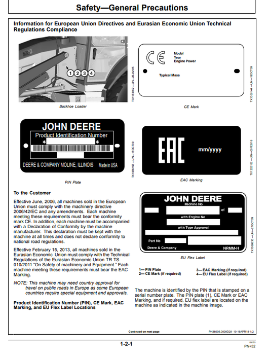 JOHN DEERE 410L BACKHOE LOADER OPERATOR MANUAL OMT357556X19