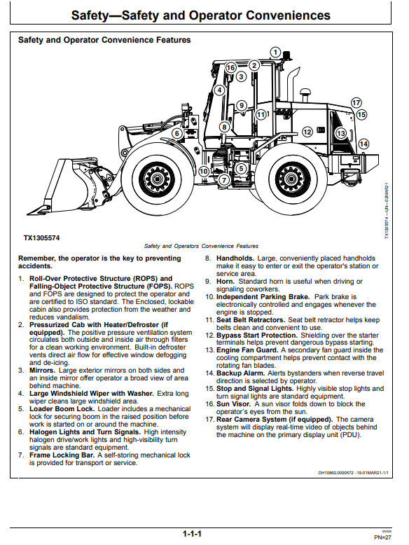 JOHN DEERE 444 G-TIER 4WD LOADER OPERATOR MANUAL OMT488612X019