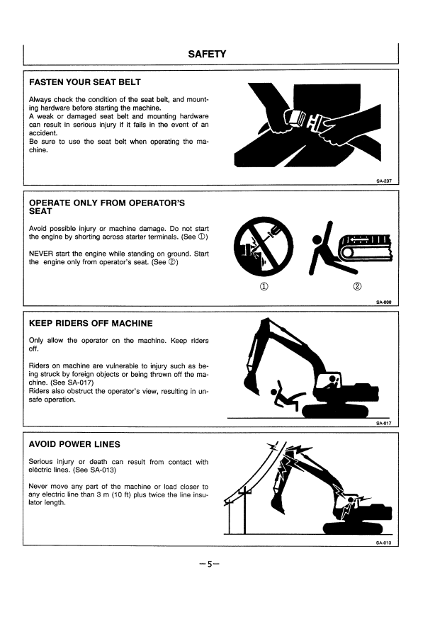 HITACHI EX100-2 EXCAVATOR OPERATOR MANUAL EM12LNA13