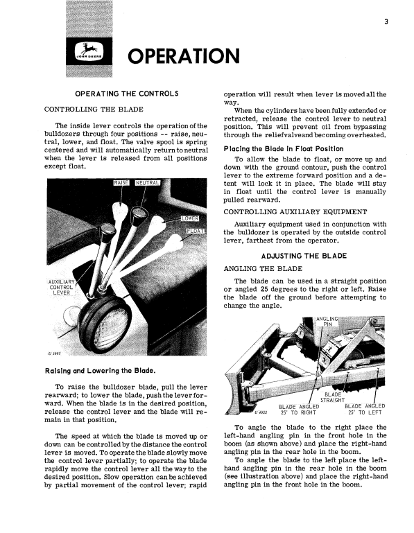 JOHN DEERE 6310 BULLDOZER OPERATOR MANUAL OMT26182