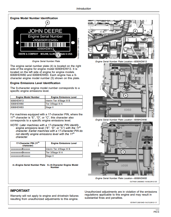 JOHN DEERE 644K 4WD LOADER OPERATOR MANUAL OMT260553