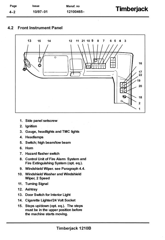 JOHN DEERE TIMBERJACK 1210B FORWARDER OPERATOR AND MAINTENANCE MANUAL F040079