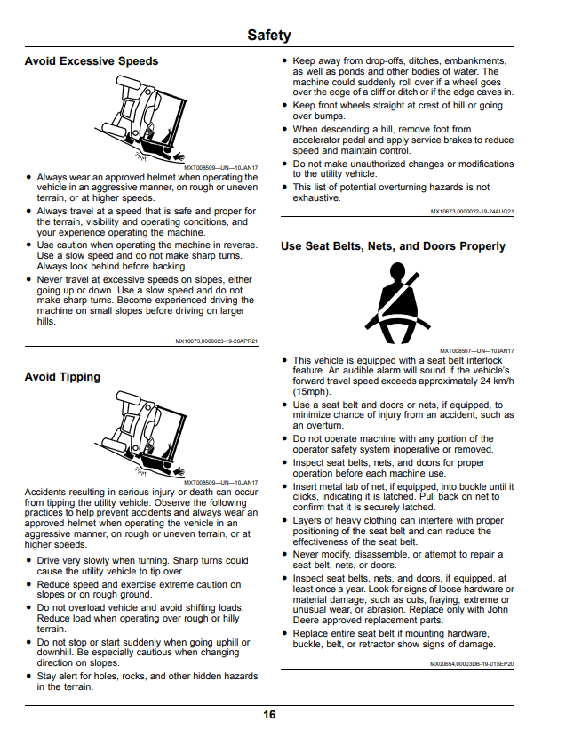 JOHN DEERE XUV865E, XUV865M, XUV865R GATOR™ UTILITY VEHICLES OPERATOR MANUAL OMUC29884