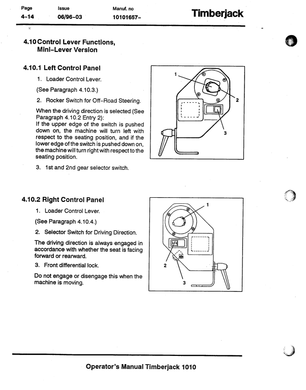 JOHN DEERE 1010 FORWARDER OPERATOR MANUAL F041519
