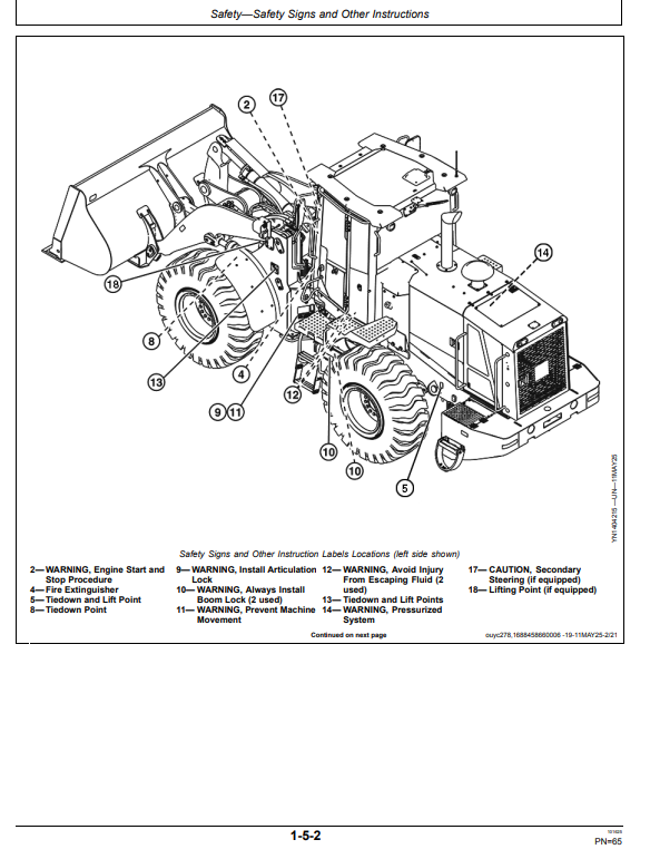 JOHN DEERE 544 G 4WD LOADER OPERATOR MANUAL OMT468695X019