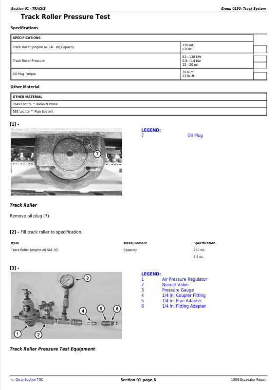 JOHN DEERE 130G EXCAVATOR REPAIR TECHNICAL MANUAL TM12557