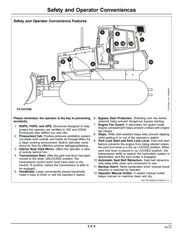 JOHN DEERE 850J-II CRAWLER DOZER OPERATOR MANUAL OMT384315X19