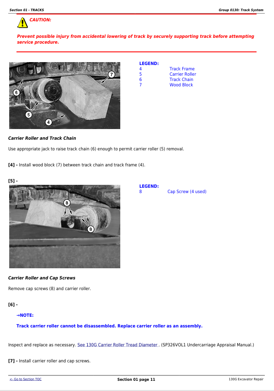 JOHN DEERE 130G EXCAVATOR REPAIR TECHNICAL MANUAL TM12557