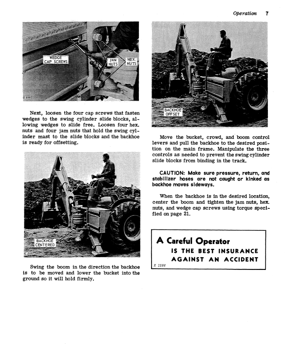 JOHN DEERE 93 SERIES A, 94 AND 95 SERIES A BACKHOE OPERATOR MANUAL OMU41396