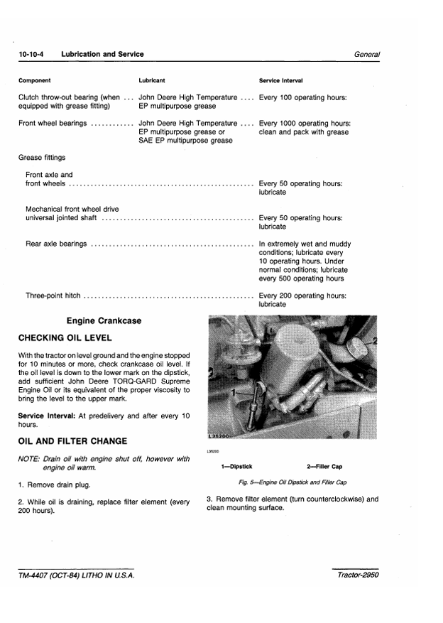 JOHN DEERE 2950 TRACTOR TECHNICAL MANUAL TM4407