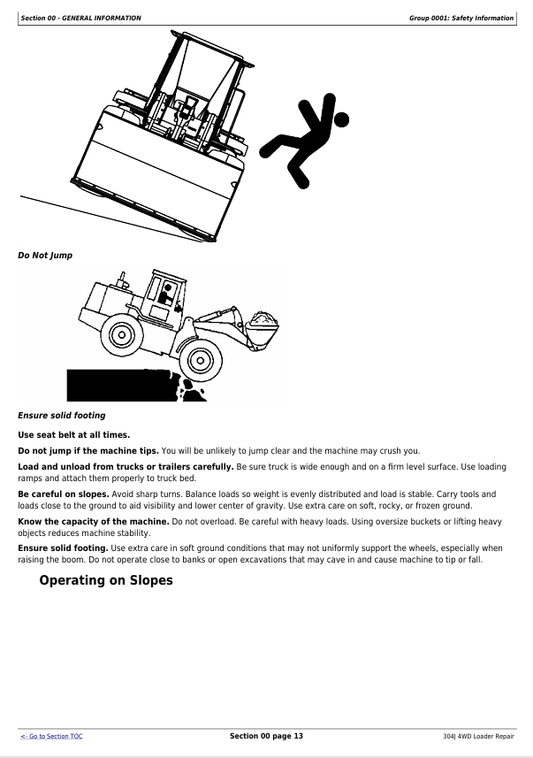 JOHN DEERE 304J 4WD LOADER REPAIR TECHNICAL MANUAL TM11217