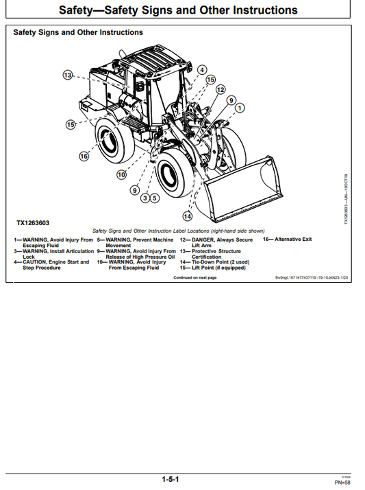 JOHN DEERE 524 P-TIER, GEN-A 4WD LOADER OPERATOR MANUAL OMT483917X019