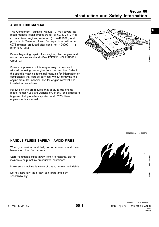 JOHN DEERE ENGINE 3076 TECHNICAL MANUAL CTM6