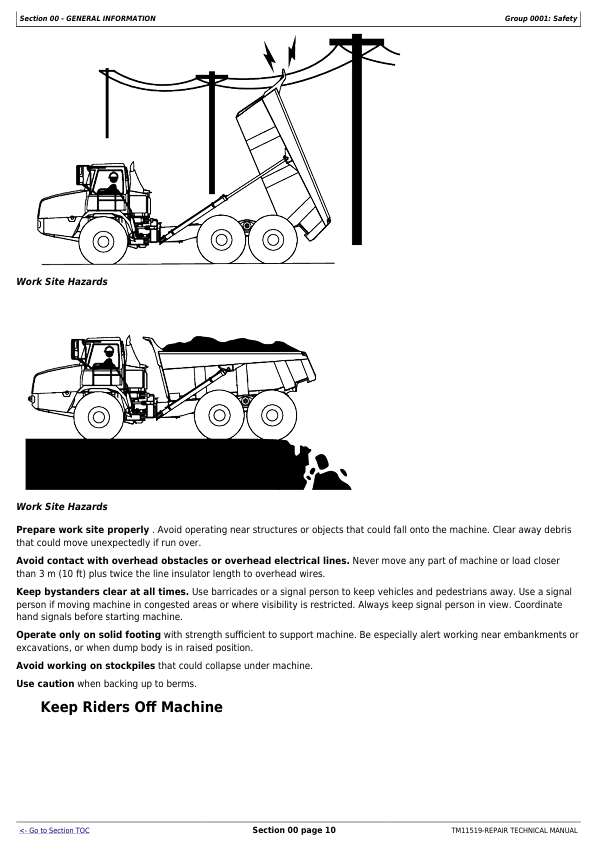 JOHN DEERE 350D, 400D SERIES II ARTICULATED DUMP TRUCK REPAIR TECHNICAL MANUAL TM11519