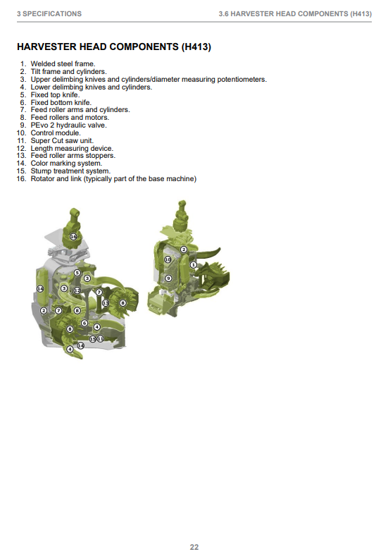 JOHN DEERE H413 HARVESTER HEAD OPERATOR INSTRUCTION MANUAL F678990