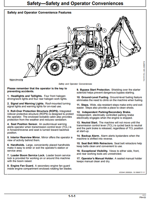 JOHN DEERE 310SL HL, 410L BACKHOE LOADER OPERATOR MANUAL OMT357557X19
