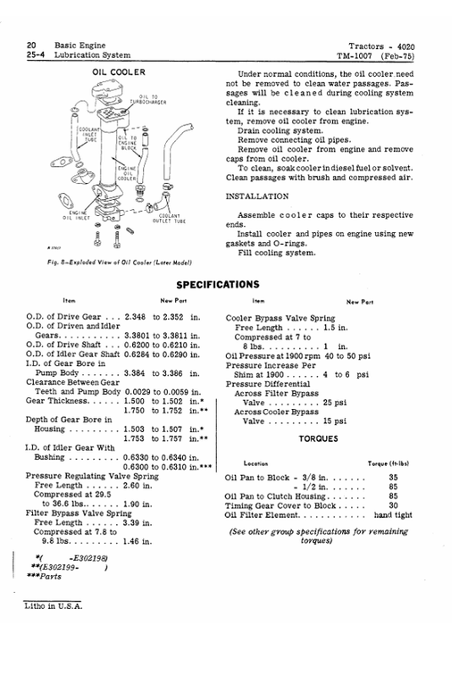 JOHN DEERE 4520 TRACTOR TECHNICAL MANUAL TM1007