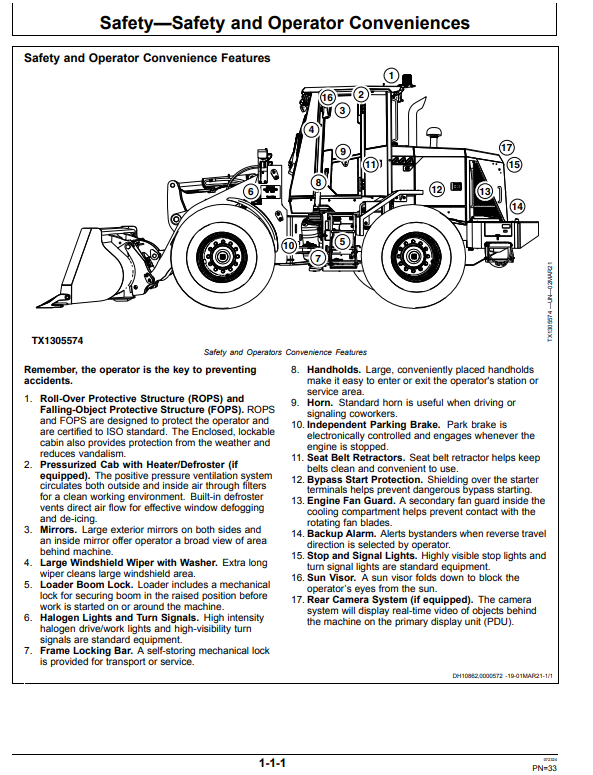 JOHN DEERE 444 G-TIER, GEN-A 4WD LOADER OPERATOR MANUAL OMT440975X019