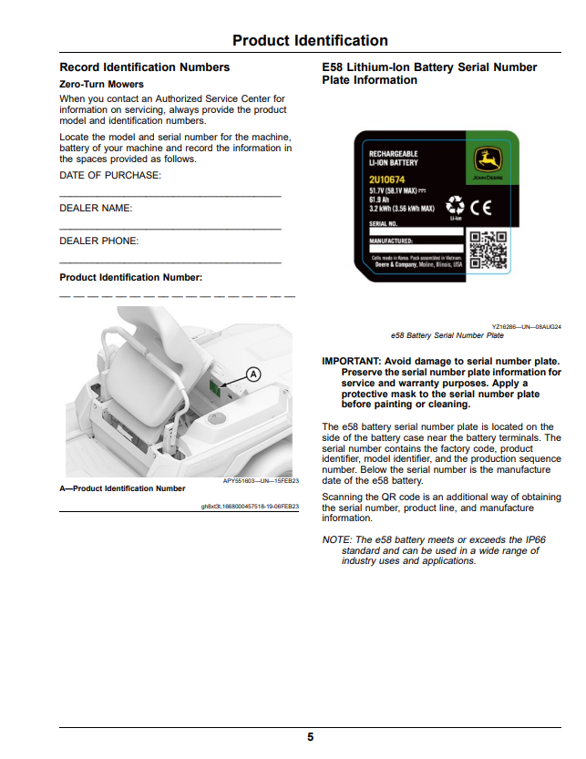 JOHN DEERE Z370R AND Z380R RESIDENTIAL ZTRAK MOWER 42A, 48A, AND 54A DECK OPERATOR MANUAL OMUC42875E