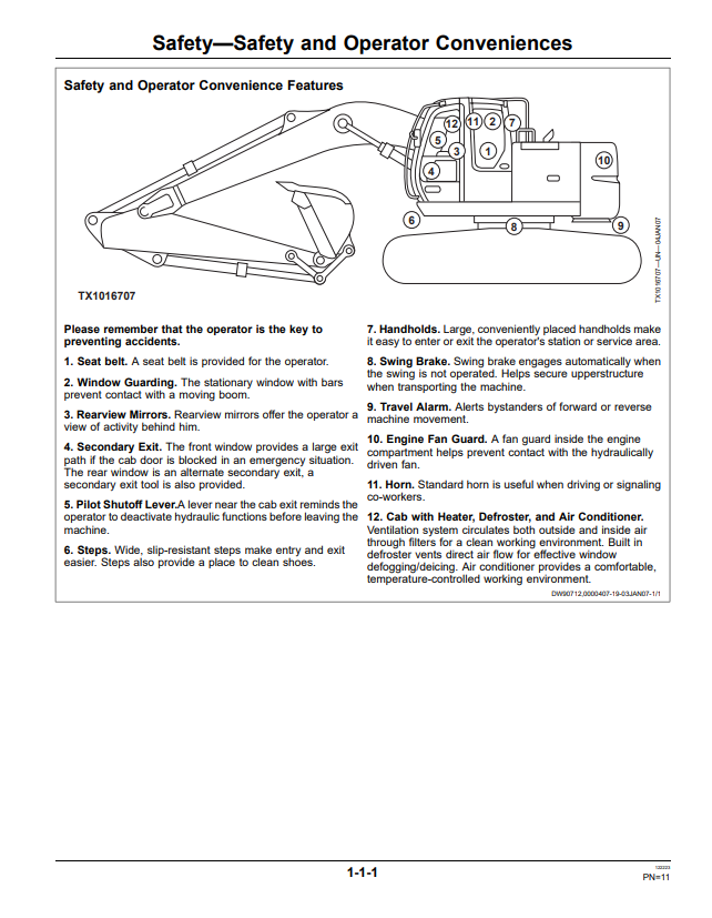 JOHN DEERE 225D LC EXCAVATOR OPERATOR MANUAL OMT226914