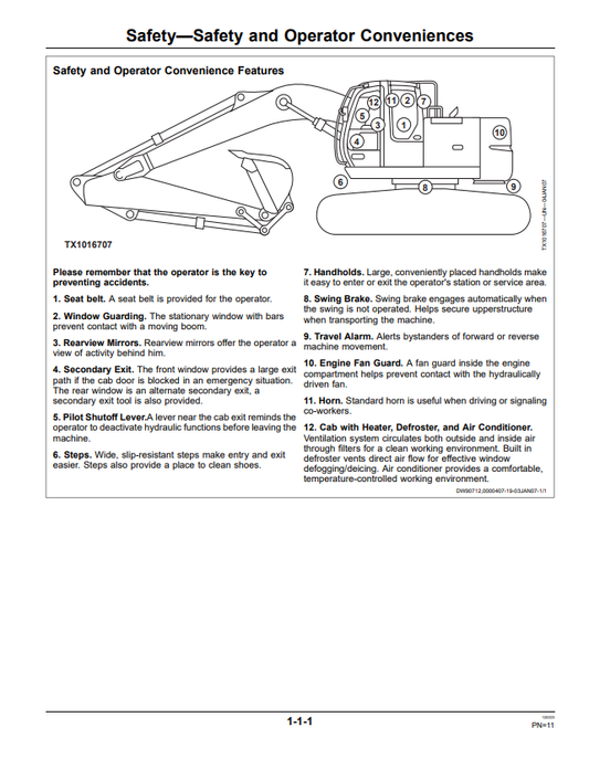 JOHN DEERE 225D LC EXCAVATOR OPERATOR MANUAL OMT226914