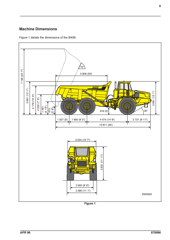 JOHN DEERE B40B MK I ARTICULATED DUMP TRUCK OPERATOR MANUAL OMT870896