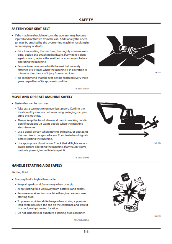 HITACHI ZAXIS 135US-3, 225USLC-3, 225USRLC-3 HYDRAULIC EXCAVATOR OPERATOR MANUAL EM1U4EN23