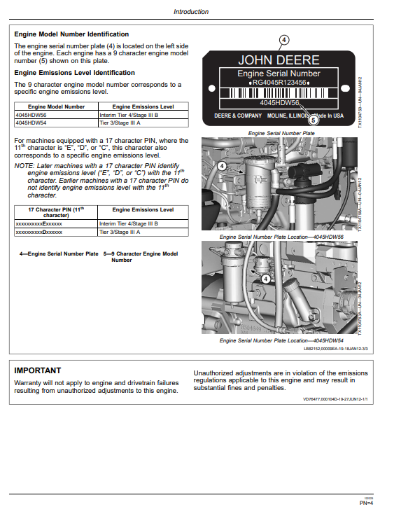 JOHN DEERE 444K 4WD LOADER OPERATOR MANUAL OMT260588