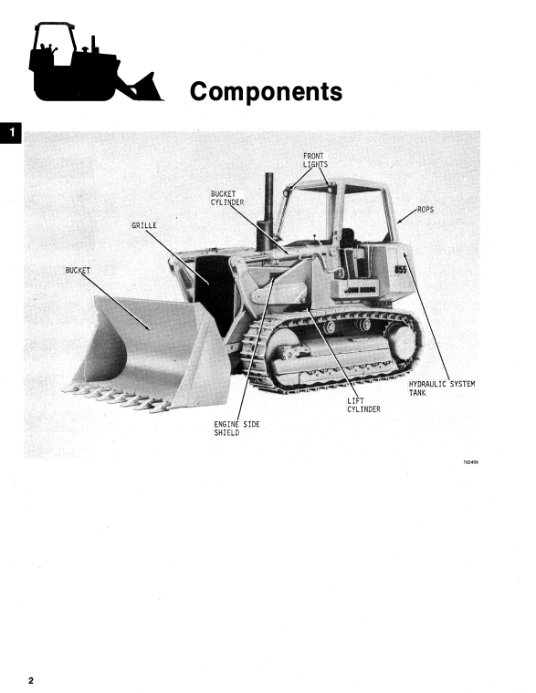 JOHN DEERE 855 BCRAWLER LOADER OPERATOR MANUAL OMT74016
