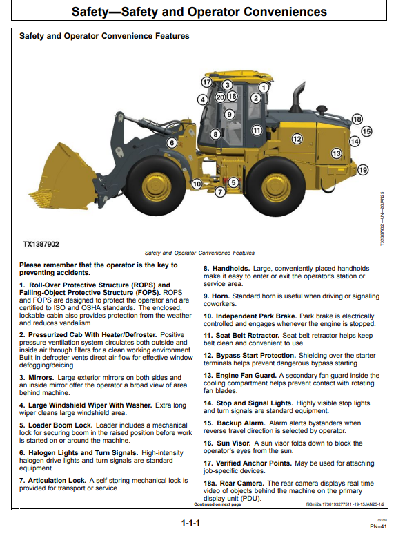JOHN DEERE 544 P 4WD LOADER OPERATOR MANUAL OMT495780X019