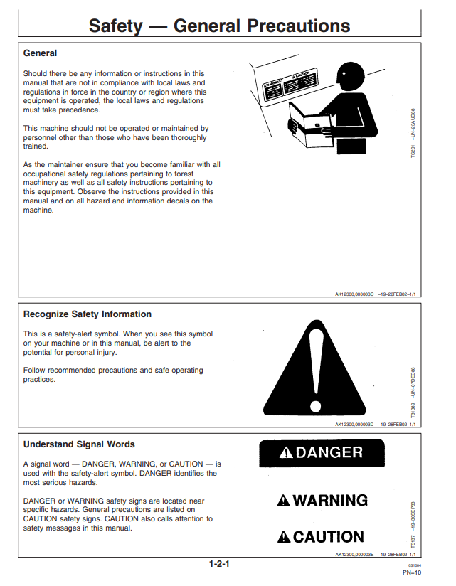 JOHN DEERE 1270D HARVESTER OPERATOR MANUAL OMF066533