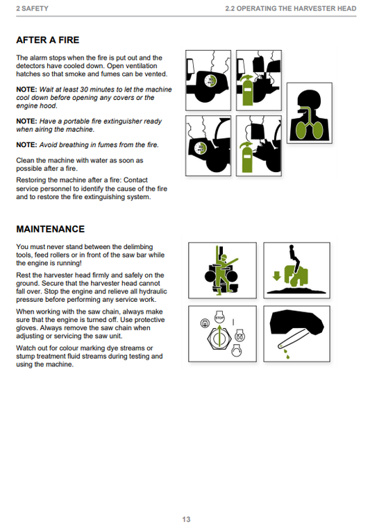JOHN DEERE H414 HARVESTER HEAD OPERATOR INSTRUCTION MANUAL F074202