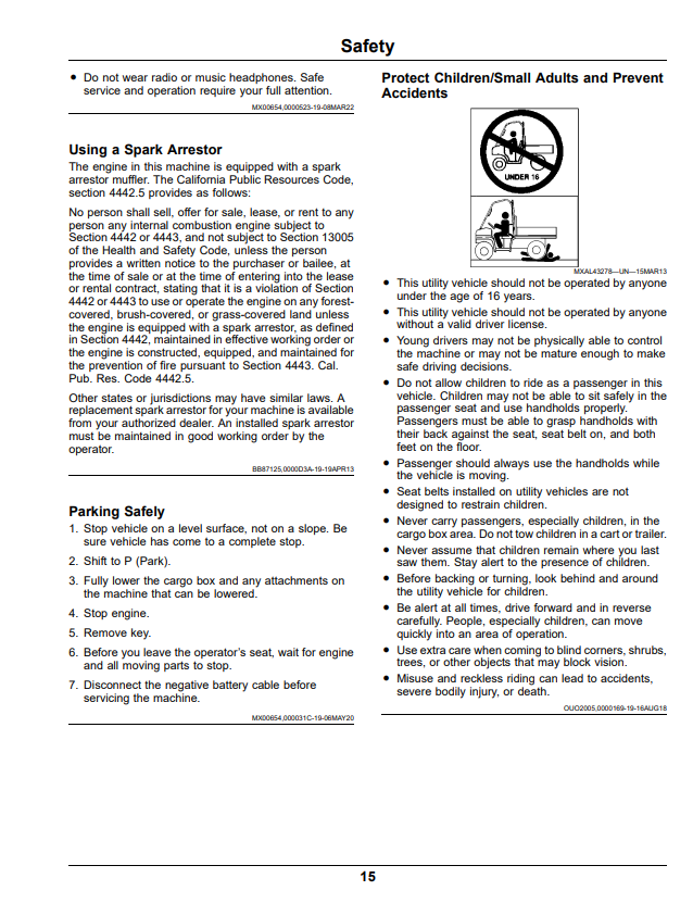 JOHN DEERE XUV865E, XUV865M, XUV865R GATOR™ UTILITY VEHICLES OPERATOR MANUAL OMUC36658