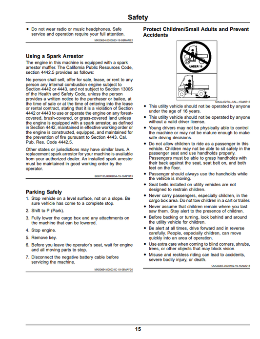 JOHN DEERE XUV865E, XUV865M, XUV865R GATOR™ UTILITY VEHICLES OPERATOR MANUAL OMUC36658