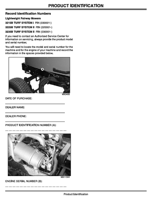 JOHN DEERE 3215B, 3225B 3235B TURF SYSTEM LIGHTWEIGHT FAIRWAY MOWER OPERATOR MANUAL OMTCU16258