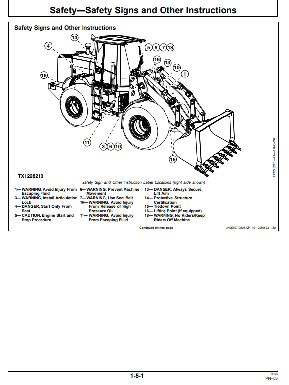 JOHN DEERE 624K-II 4WD LOADER OPERATOR MANUAL OMT386131X19
