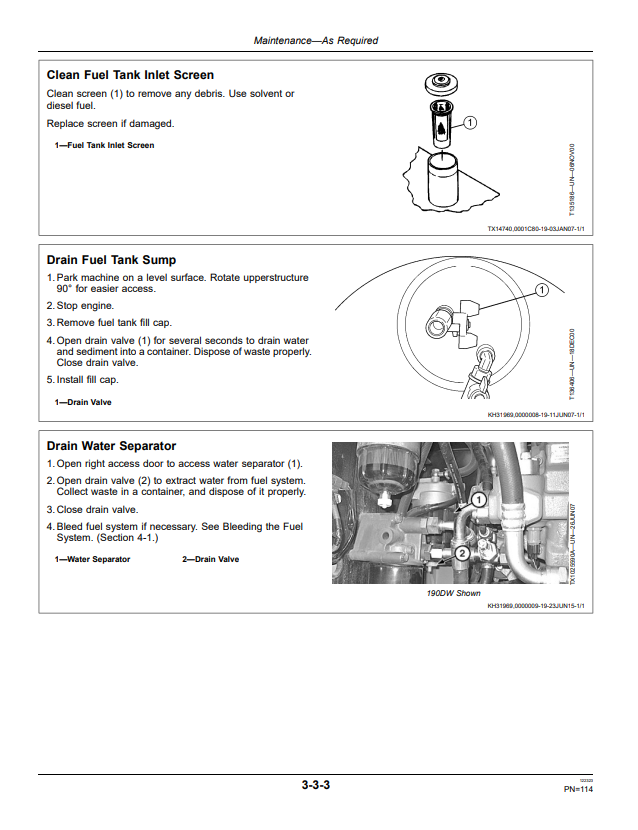 JOHN DEERE 190DW AND 220DW WHEELED EXCAVATOR OPERATOR MANUAL OMT233886