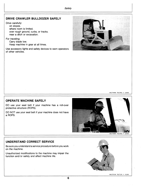JOHN DEERE 550A CRAWLER BULLDOZER OPERATOR MANUAL OMT75123
