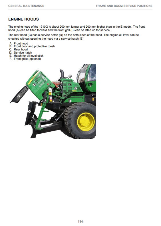 JOHN DEERE 1910G FINAL TIER 4 OPERATOR MANUAL F674334