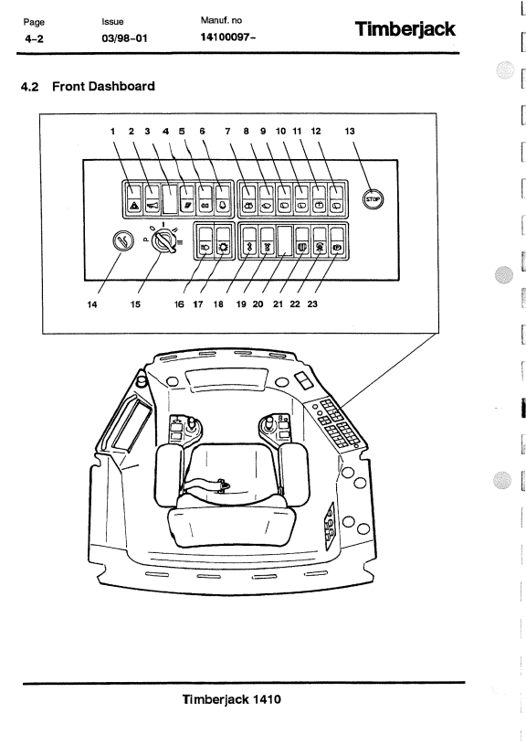 JOHN DEERE 1410A FORWARDER OPERATOR MANUAL F055194